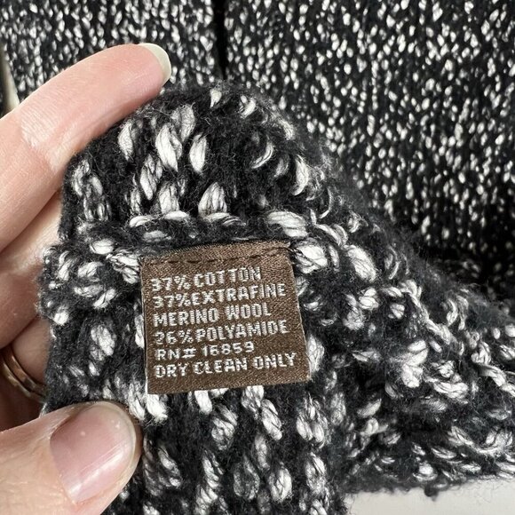 J.McLaughlin Sweater Women's Size XS Black White Marled Knit Long Cardigan Wool - Picture 9 of 12